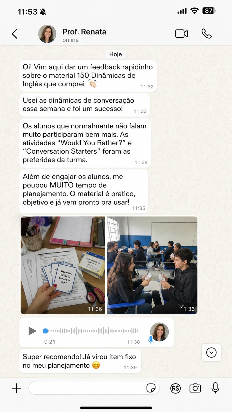 Depoimento de professora 2